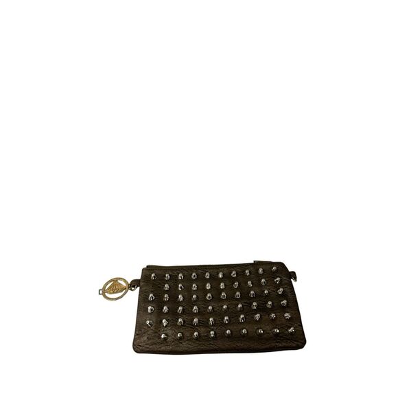 Traci Lynn studded 3d style gothic clutch bag zipper 10.5"x6" - Picture 1 of 10